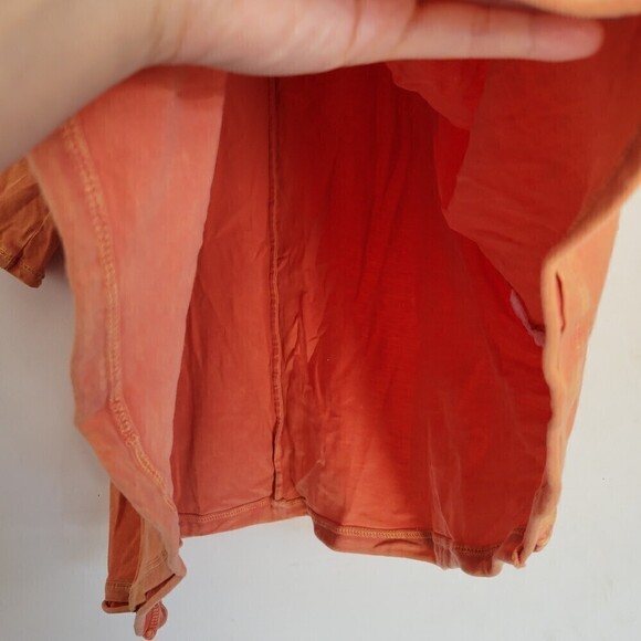 Anthropologie Eri + Ali Flutter Short Sleeve Tie Dye Orange Blouse Top Size Sm - Picture 7 of 11
